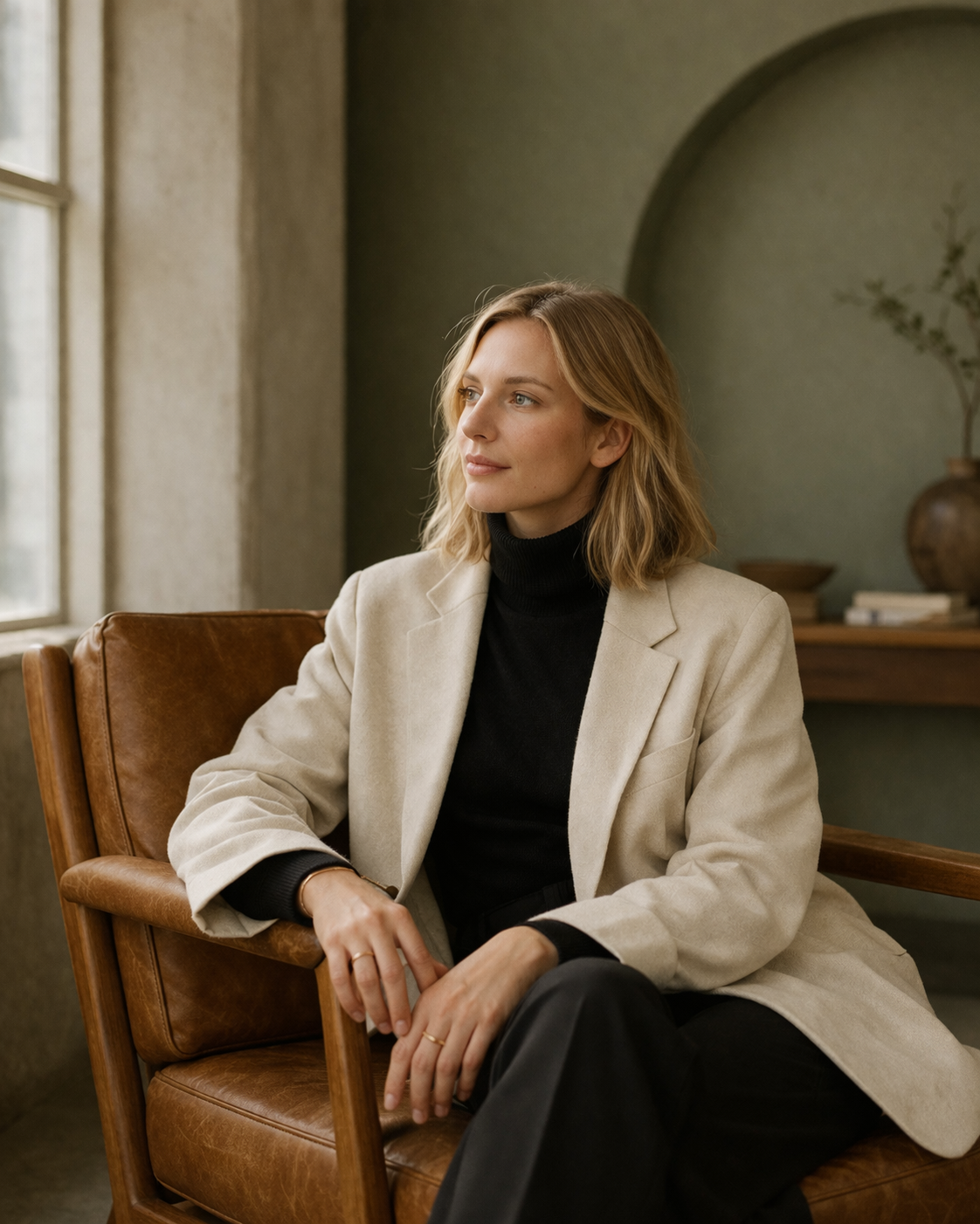 Nachdenklicher Moment im sanften Licht